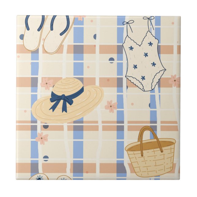 Sommerstrand Essentials Muster (7) Fliese (Vorderseite)