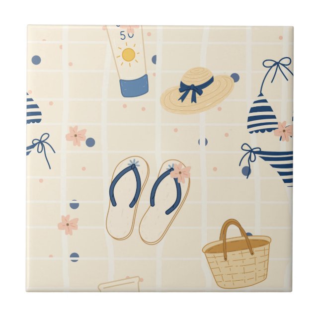Sommerstrand Essentials Muster (8) Fliese (Vorderseite)