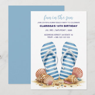 Sommerstrand Geburtstagsparty Einladung