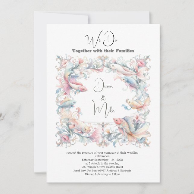 Sommerstrand, mit Einzelheiten, Einladung (Vorderseite)