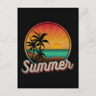 SOMMERSTRAND RETRO POSTKARTE