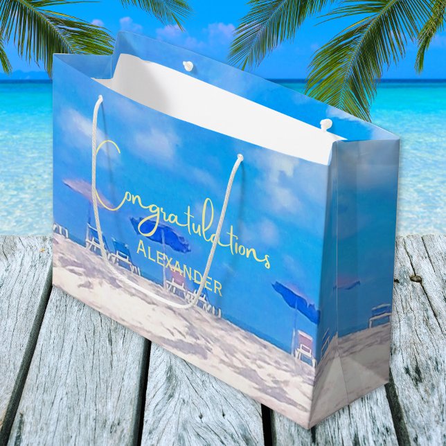 Sommerstrand-Ruhestandsfeier Große Geschenktüte (Von Creator hochgeladen)