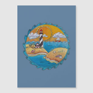 Sommerstrand Spaß an der sonnigen Küste Magnetkarte