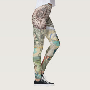 Sommerstrand vintage Oktopus antike Segelschifffah Leggings