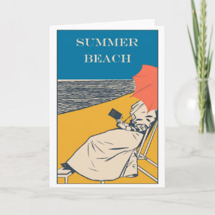 Sommerstrand Vintage Poster Karte