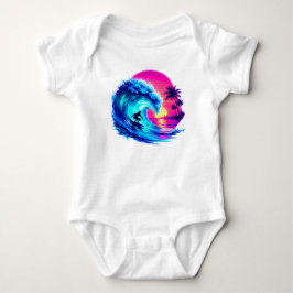 Sommerstrand Wasserfarbe PNG Lebendiger Tropischer Baby Strampler