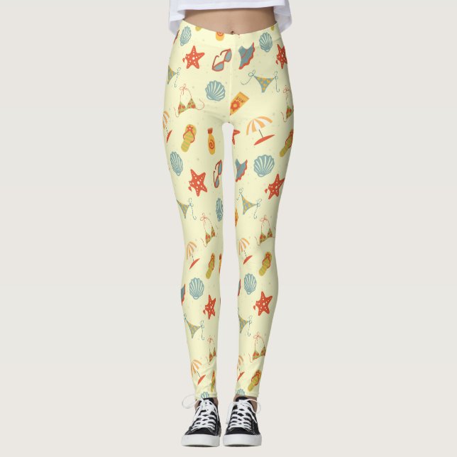Sommerstrandmuster Leggings (Vorderseite)