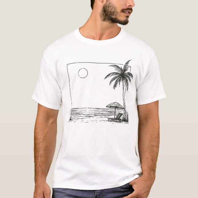 Sommerstrandpalme T-Shirt (Vorderseite)