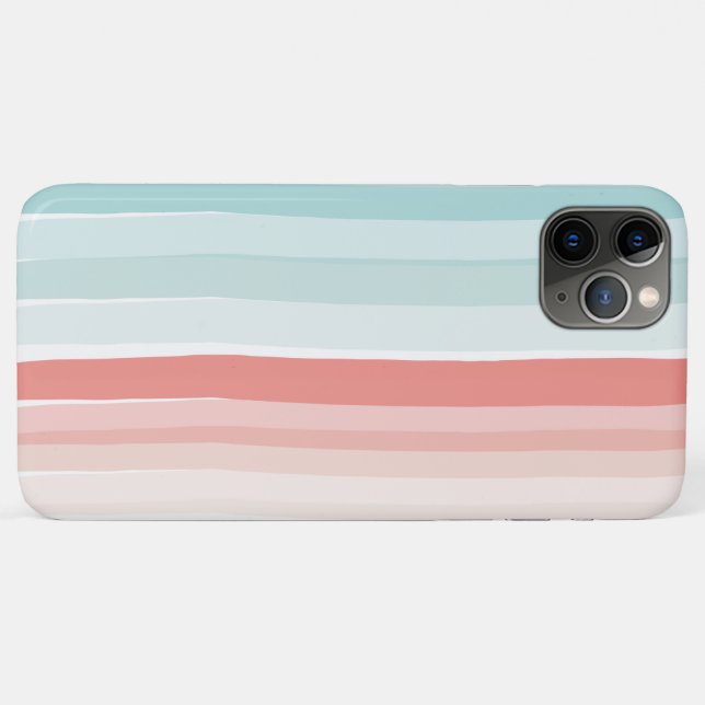 Sommerstreifen in Korallen und Türkis Case-Mate iPhone Hülle (Rückseite (Horizontal))