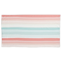 Sommerstreifen in Korallen und Türkis Kissenbezug