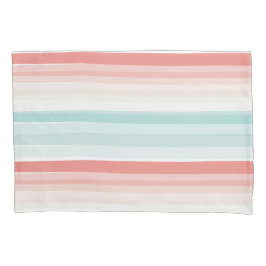 Sommerstreifen in Korallen und Türkis Kissenbezug