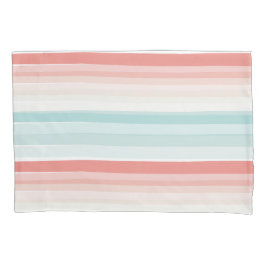 Sommerstreifen in Korallen und Türkis Kissenbezug