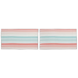 Sommerstreifen in Korallen und Türkis Kissenbezug