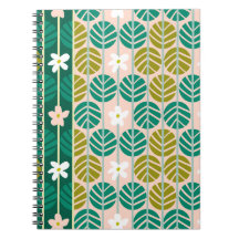 Sommerstreifen Retro-Blumenmuster grün/rosa