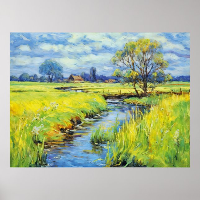 Sommerstrom in der Havelland-Landschaft Poster (Vorne)