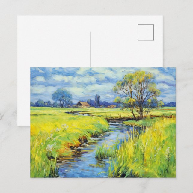 Sommerstrom in der Havelland-Landschaft Postkarte (Vorne/Hinten)