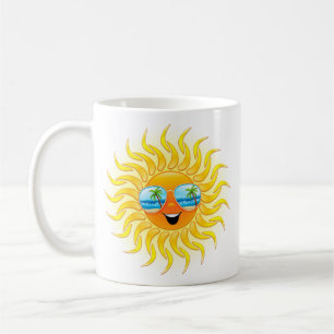 Sommersun-Cartoon mit der Sonnenbrille-Tasse Kaffeetasse