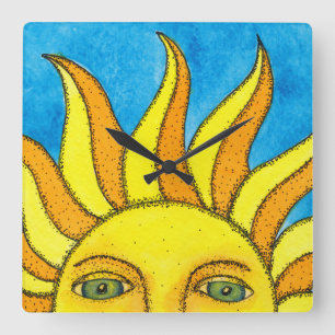 Sommersun-Wanduhr Quadratische Wanduhr