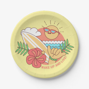 Sommersurfer-Papier-Teller Pappteller