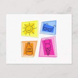 Sommersymbole Postkarte