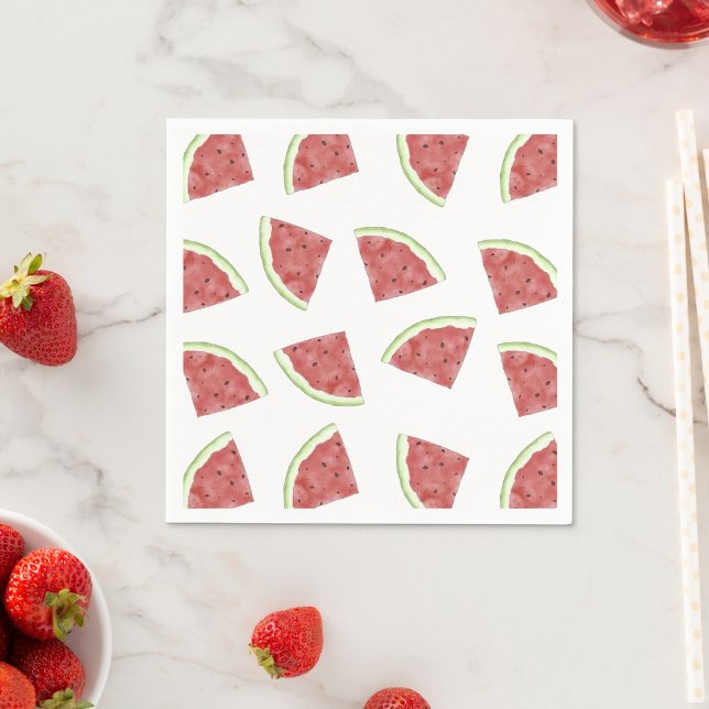 Sommerszeit Obst saftiges Wassermelonenmuster Serviette (Von Creator hochgeladen)