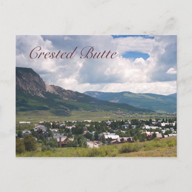 Sommerszene in Crested Butte. Colorado Postkarte (Vorderseite)