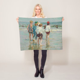 Sommertag am Brighton Beach (von E.H. Potthast) Fleecedecke