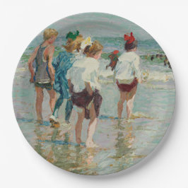 Sommertag am Brighton Beach (von E.H. Potthast) Pappteller