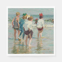 Sommertag am Brighton Beach (von E.H. Potthast) Serviette