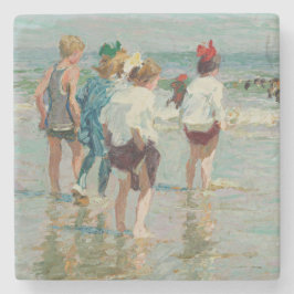 Sommertag am Brighton Beach (von E.H. Potthast) Steinuntersetzer