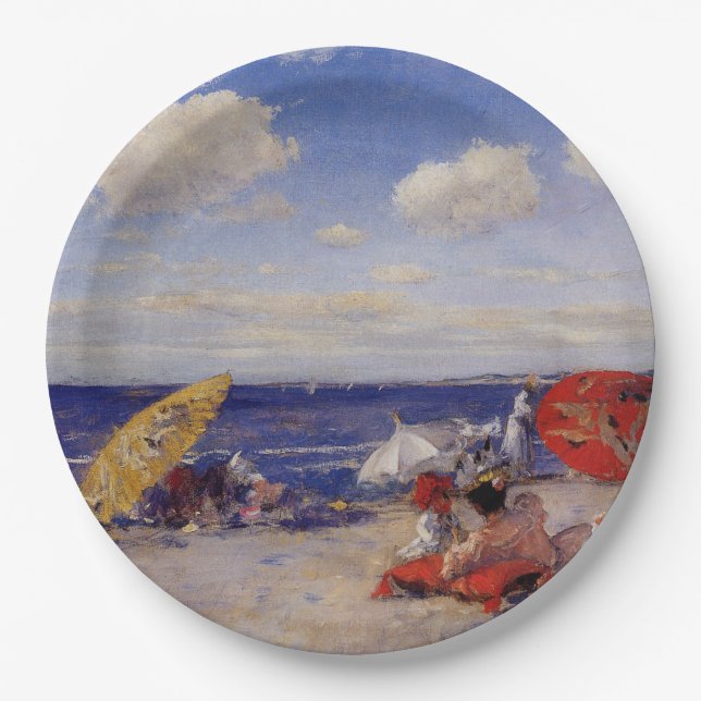 Sommertag am Meer (Strandlandschaft) Pappteller (Vorderseite)