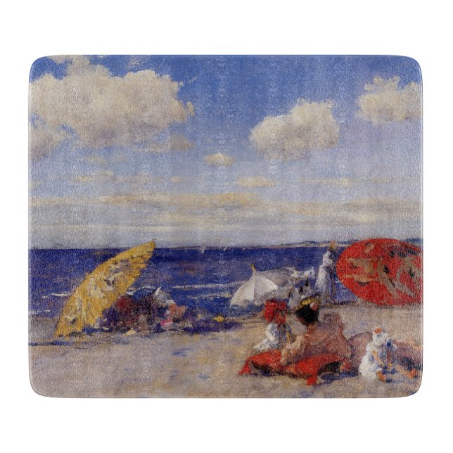 Sommertag am Meer (Strandlandschaft) Schneidebrett (Vorderseite)