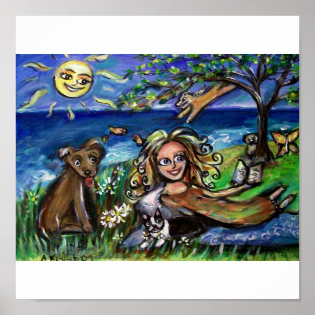 Sommertag am Strand Poster (Vorne)