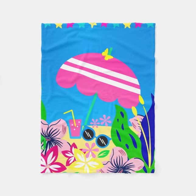Sommertag Fleecedecke (Vorderseite)