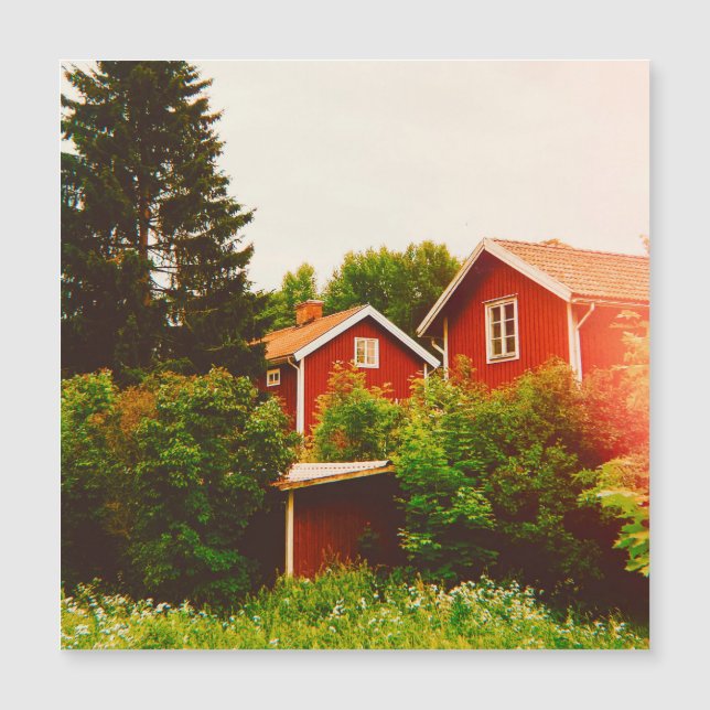 Sommertag in Dalarna Magnetkarte (Vorderseite)