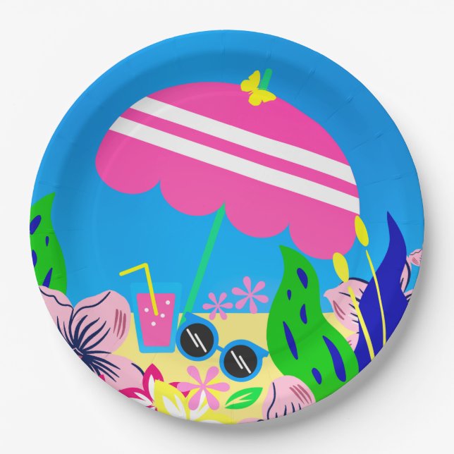 Sommertag Pappteller (Vorderseite)