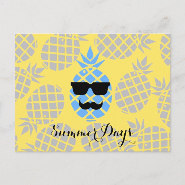 "Sommertage" Ananas Postkarte (Vorderseite)