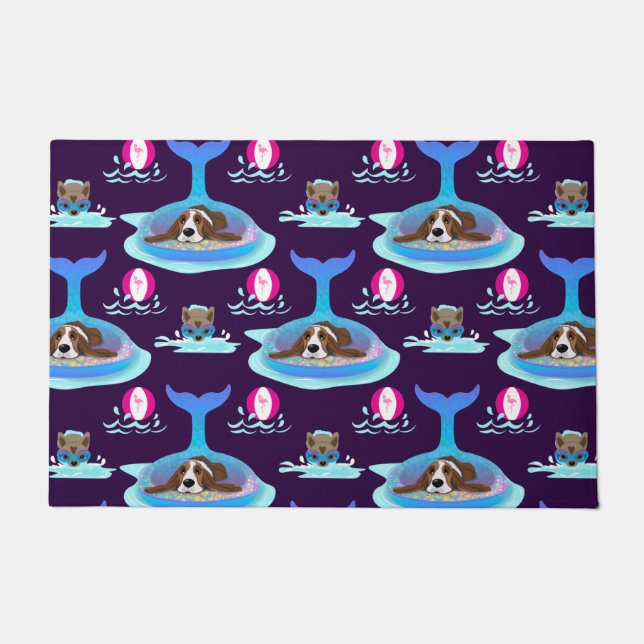 Sommertage der Hunde Fußmatte (Vorderseite)