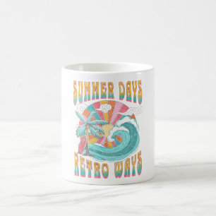 Sommertage, Retro-Wege Textgestaltung Kaffeetasse