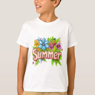 Sommertext - farbenfrohe Sommer-Blume T-Shirt