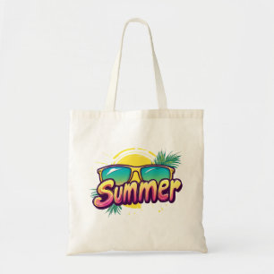 Sommertext - farbenfrohe Sommersonnenbrille Tragetasche