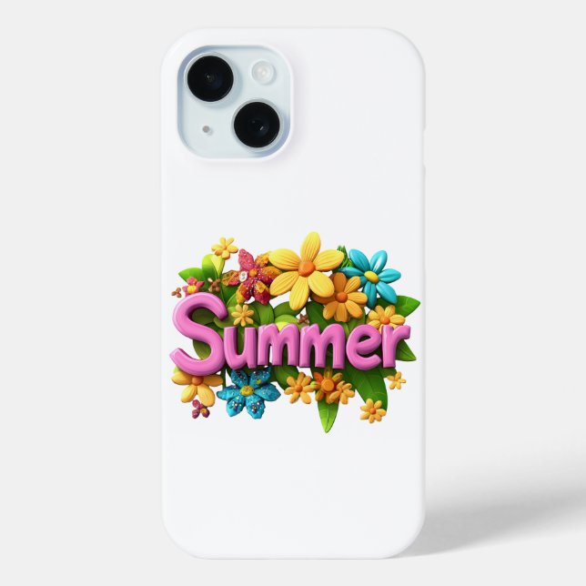 Sommertext mit Blume Case-Mate iPhone Hülle (Rückseite)