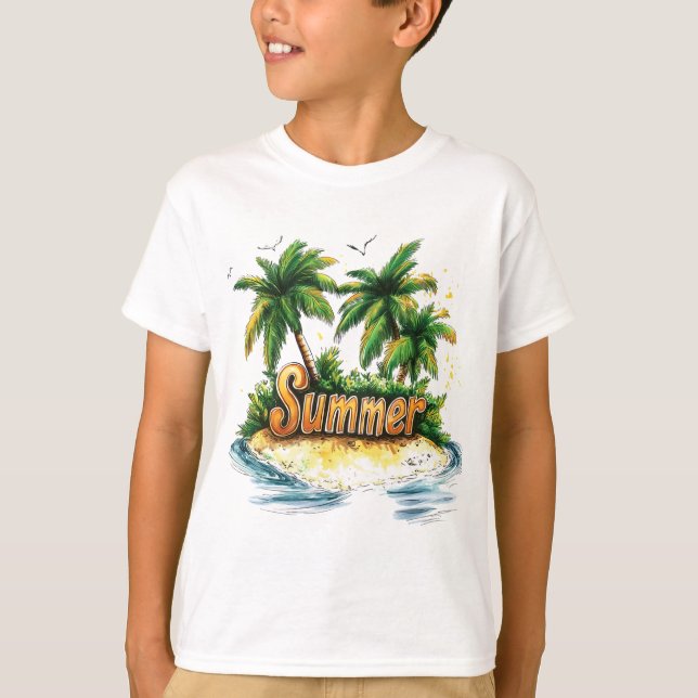 Sommertext - tropische Sommerinsel T-Shirt (Vorderseite)