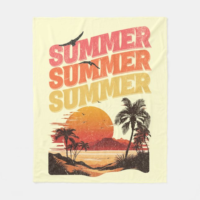Sommertextdesign Fleecedecke (Vorderseite)