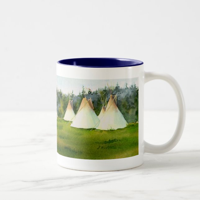 SOMMERtipi-LAGER durch SHARON SHARPE Zweifarbige Tasse (Rechts)