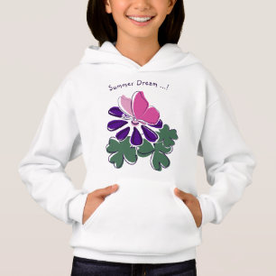 Sommertraum - Rosa Schmetterling Lila Blume Doodle Hoodie