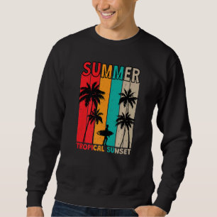 Sommertropische Sonnenuntergänge im Retro-Stil Sweatshirt