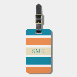 Sommerturquoise Aquamarin Orange Farbblock Gepäckanhänger