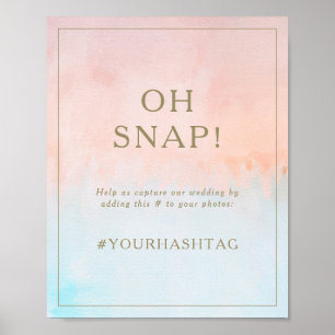 Sommeruntergang Aquarell Oh Snap Hochzeit Hashtag Poster