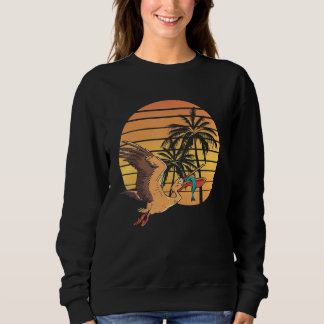 Sommeruntergang Pelikan Vogel Tier Fisch Fang Trop Sweatshirt